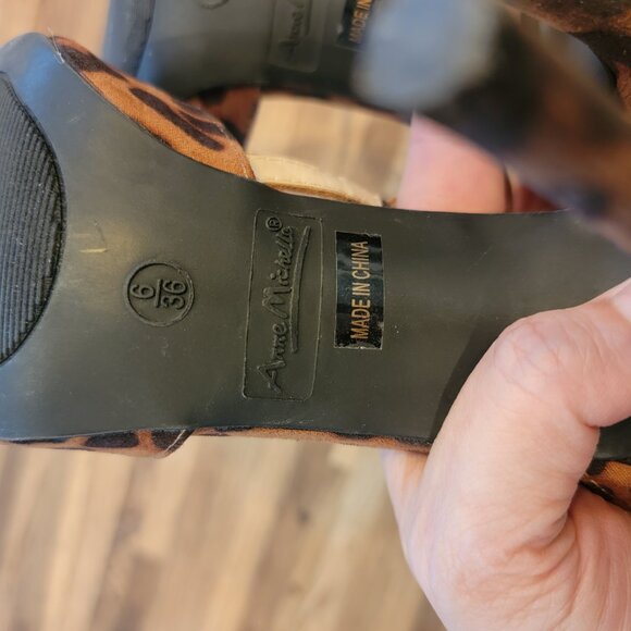 Anne Michelle Rise Up 3 3/4" heel Animal Print T Strap Stiletto Heel Pumps - Picture 12 of 14